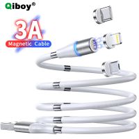 【Super Like】เชือกวิเศษแม่เหล็กสาย Micro USB Type C สายเคเบิล3A ชาร์จอย่างรวดเร็วสำหรับ Iphone 12 11 Pro XS X Samsung S10 Xiaomi สายโทรศัพท์มือถือ