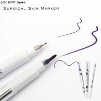 White Surgical Eyebrow Tattoo Skin Marker Pen Tool Accessories Tattoo Marker Pen With Measuring Ruler Microblading PositioningHighlighters  Markers