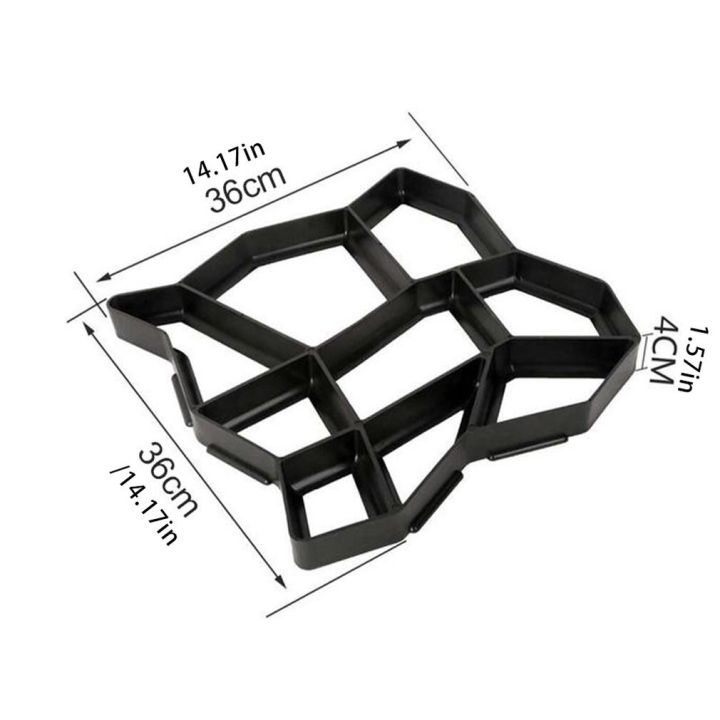 แม่พิมพ์อิฐคอนกรีตซีเมนต์ใช้ปูพื้นในสวน-เครื่องมือทำทางเดินพลาสติกแบบทำมือแม่พิมพ์ก้อนหินใช้ซ้ำได้ทำเครื่องตกแต่งถนนในสวน