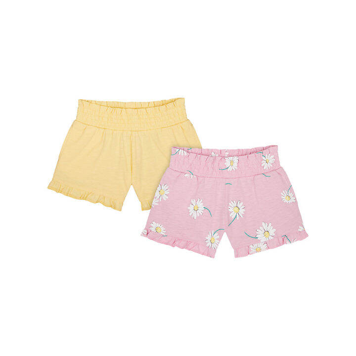 กางเกงขาสั้นเด็กผู้หญิง-mothercare-daisy-and-yellow-shorts-2-pack-yb708