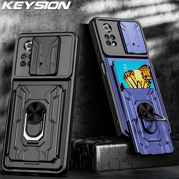 Keysion Shockproof Case For Xiaomi Poco X4 Pro 5g M4 Pro 5g Card Bag Camera Protection Phone 0833