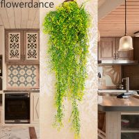 Artificial Fake Silk Flower Vine Hanging Garland Plant Home Garden Wedding Decor Simulation Weeping Willow Wall Hanging Wicker Willow Leaves Rattan Green Indoor Loft Ceiling Plant Home Decoration Simulation Willow Leaf Rattan Wall Hanging