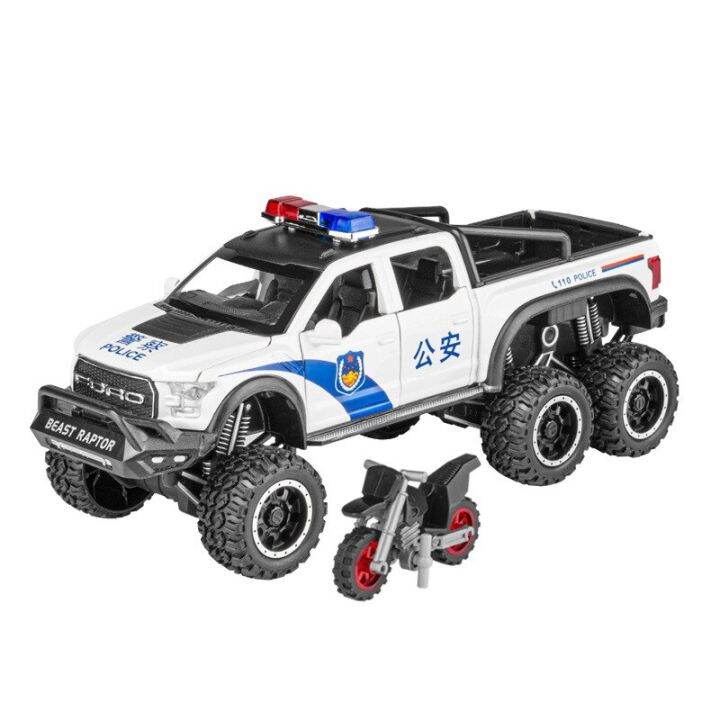 1-28-ford-raptor-f150-police-car-pickup-simulation-alloy-diecasts-metal-car-model-off-road-big-foot-truck-sound-and-light-toys