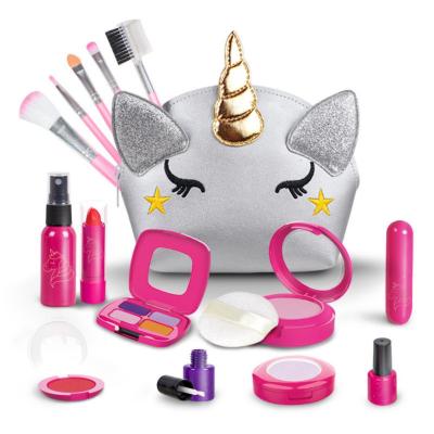 Children Simulation Makeup Set Pretend Play Toys Lipstick Unicorn Cosmetic Bag Educational Toys Girls Birthday Gift