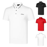 DESCENTE Callaway1 Titleist FootJoy Honma ANEW Mizuno✦☾เสื้อโปโลเสื้อยืดท็อปแบบตัวสั้นกอล์ฟแขนสั้นผู้ชาย2กางเกงเล่นกอล์ฟเสื้อโปโลกลางแจ้งลำลองระบายอากาศเร็วเสื้อยืดกอล์ฟผู้ชาย