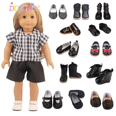 Toy Accessories Clothes Black And White Check Short Sleeves And Black Pants For 18 inch American IS For 43CM New Baby Born Doll