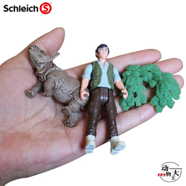 sile-schleich-one-horned-rhino-starter-set-42428-rhino-pet-wildlife-simulation-model-toy
