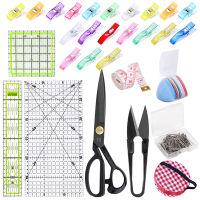 Nonvor Sewing Ruler Tools Set with s Tailors Chalk Quilting Clips for DIY Patchwork Fabric Cloth Drawing Cutting Craft