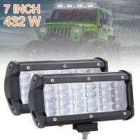 2Pcs 432W 43200LM 9V-30V ไฟ LED Quad Row Off Road Combo LED Light Bar ขับรถหมอกโคมไฟ