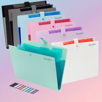 Accordion File Folder 5 Pocket Folder Portable Expanding Filer Folder with Labels Expandable Folder Organizer