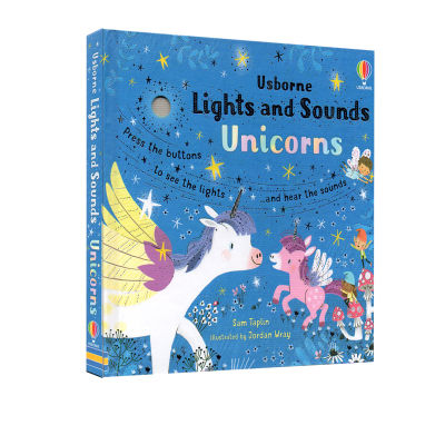 Original English Usborne lights and sounds: unicorns Unicorn luminous pronunciation Book Childrens sound cognition low childhood enlightenment touch Book Usborne fairy tale picture book
