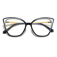 Vintage Cat Eye glasses frame women Anti Blue TR90 Metal Glasses Frames Trending Styles UV400 Optical Fashion Computer Eyeglasse