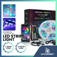 {ItalyNest shop}โคมไฟแถบไฟ LED ขนาดเล็ก5ม. 10ม. 2835/5050ไฟ RGB,เทปสี IR บลูทูธควบคุมการเล่นเกม Lampu Jalur