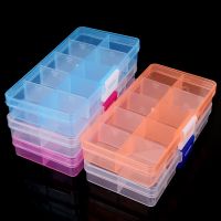 【hot】℡  10 Slots Adjustable Jewelry Storage Transparent Organizer Beads Holder Display