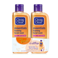 แพคคู่ 2 ขวด คลีนแอนด์เคลียร์ โฟมมิ่ง เฟเชียลวอช  Clean &amp; Clear Essentials Foaming Facial Wash 100 ml.