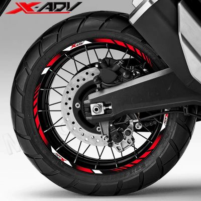สติกเกอร์ติดล้อรถจักรยานยนต์17 ″ 15 ″ อุปกรณ์เทปลายทางรูปลอกติดขอบกันน้ำสำหรับฮอนด้า XADV X-ADV X Adv 750 350การผจญภัย
