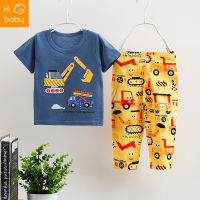 Thin Home Clothes Set Boys and Girls Short-sleeved Trousers Combination Middle and Large Childrens Underwear Set Comfortable Baby Childrens Clothing