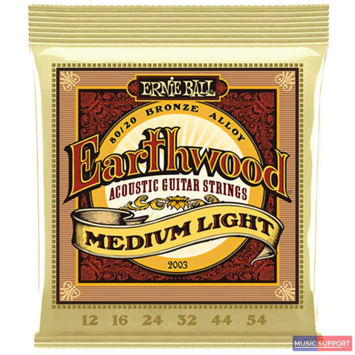 สายกีตาร์โปร่ง Ernie ball EARTHWOOD 12-54 LIGHT 80/20 BRONZE ACOUSTIC GUITAR STRINGS 2003