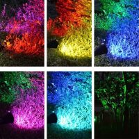 WEIXIN Solar Lights Outdoor Colored Waterproof 7 LED Color Changing Solar Spot Lights Landscape Spotlight For Yard Garden Patio Lawn