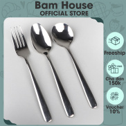 Muỗng nĩa inox 304 Bam House cán dài dày siêu bóng cao cấp MXM01