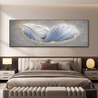 Sumanssa บทคัดย่อ Feathers ผ้าใบ Art Scandinavian ภาพวาดพิมพ์ Feather ตกแต่งภาพห้องนั่งเล่น Nordic Home Decor Wall โปสเตอร์ New