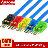 AMPCOM RJ45 Plug Cat6 Pass Through Connectors EZ to Crimp Modular Network Connector for Computer Hardware Stranded UTP Cable Cables