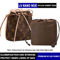 ไนล่อนแทรกออแกไนเซอร์เหมาะสำหรับ LV นาโน Noe มินิกระเป๋ากันน้ำถุงถังกระเป๋าในการออกแบบกระเป๋าถือกระเป๋าเครื่องสำอางภายใน