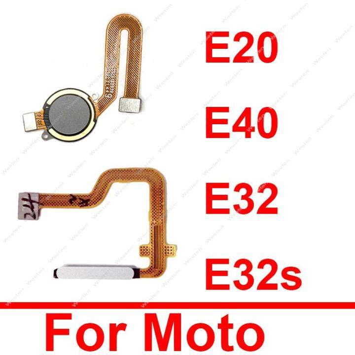 เซ็นเซอร์ลายนิ้วมือปุ่มโฮม-touch-id-key-flex-cable-สําหรับ-motorola-moto-e20-e40-e32-e32s-power-on-off-flex-cable-อะไหล่ซ่อม