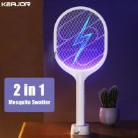 Electric Mosquito Killer 2 in 1 USB Rechargeable Mosquito Swatter With UV Lamp Bug Zapper Racket Fly Swatter Mosquito Repellent