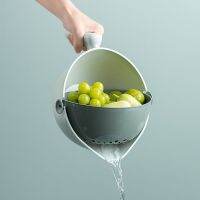 【CC】⊙❖♀  2-in-1 Vegetable Fruit Washing Rotating Colander Drain Basket With Handle Cleaning Gadgets