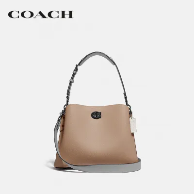 COACH กระเป๋าสะพายไหล่ผู้หญิงรุ่น Willow Shoulder Bag In Colorblock สีครีม C2590 V5TAP