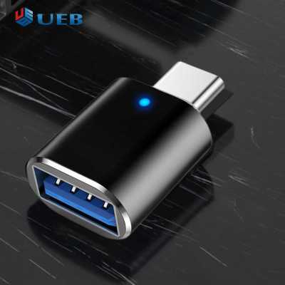 ตัวแปลงประเภท C เป็น USB3.0ชุดสัญญาณไฟ LED ชนิด C เป็นขั้วต่ออะแดปเตอร์ OTG USB 3A ปลั๊กแอนด์เพลย์ชาร์จเร็ว