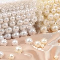 6--16mm Straight Holes/No Hole White Ivory Round Imitation Pearl Spacer Loose Beads for Jewelry Making Diy Accessories