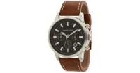 นาฬิกาข้อมือผู้ชาย MICHAEL KORS Scout Chronograph Black Dial Brown Leather Strap Men Watch MK8309