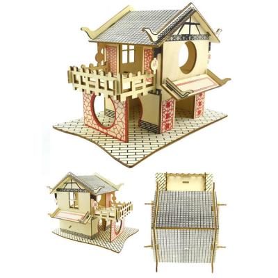 Pet Bed Hamster House Hideout Hut Double-storey Pet Stairs Tunnel Toy Playground for Small Pet