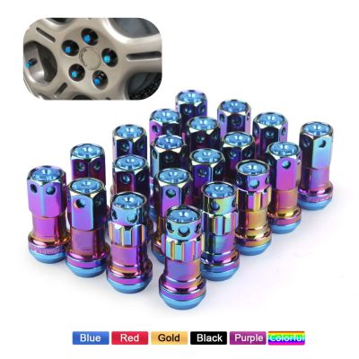 (JIE YUAN)ใหม่ R40สไตล์44มม.ล้อเหล็ก M12x1.5/1.25 Racing Lug Nuts 20Pcs Lock Lug Nuts 2ชุดความปลอดภัย