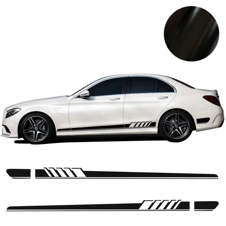 2pcs Car Side Body Vinyl Decal Sticker Sports Racing Race Car Long