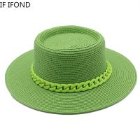 2022 Straw Hat For Women Fashion Candy Colors Casual Panama Beach Vacation Hat Summer Breathable Sun Hats