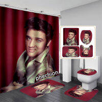 Phechion แฟชั่นใหม่3D พิมพ์ Elvis Presley ม่านอาบน้ำกันน้ำห้องน้ำม่านลื่นพรมน้ำชุดห้องน้ำพรม VR289