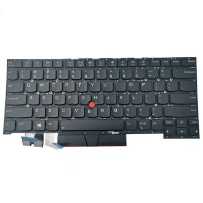 US Layout Black English Laptop Keyboard พร้อม Backlit สำหรับ Thinkpad T490S T495S Series แล็ปท็อป