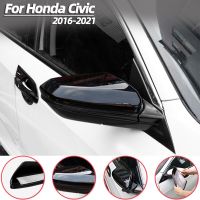 2 Buah Untuk Honda 10Th Gen Civic Kaca Spion Luar Penutup Serat Karbon Sorot Hitam Cermin Penutup Perumahan Produk Mobil Suku Cadang Mobil