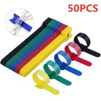10/20/50PCS Cable Ties Reusable Fastening Cable Ties Straps Hook Loop Strips Wire Cable Organizer Cord Holder Winder  Management Cable Management