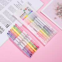 Dupla Cabeçada Caneta Fluorescente, 6-Color, Oleosa, Student Nota Marcção,เซตปากกาบัญชี Mão,วัสดุ De Escritório B1y1-68