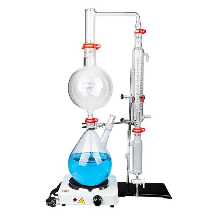 New 2000Ml Lab Essential Oil Steam Distillation Apparatus Glassware ...