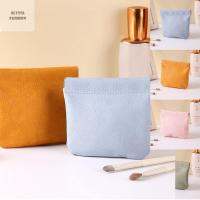 ALYSSA Dompet Koin สีทึบกระเป๋าฤดูใบไม้ผลิใบไม้ PU ปิดเองกระเป๋าเก็บของที่เก็บสายเคเบิลข้อมูลกระเป๋าเก็บของสินค้าชิ้นเล็ก