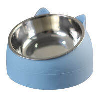 Stainless Steel Cat Bowl Non Slip Puppy Base Cat Food Drinking Water Feeder 15 Degree Tilt Neck Protection Dish Pet Bowl