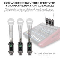 [okoogee]JAYETE C-01 UHF Wired To Wireless Microphone Converter Micphone Transmitter &amp; Receiver 500 ~ 980MHz รับส่งสัญญาณเข้ากันได้กับไมโครโฟนไดนามิก/ คอนเดนเซอร์พร้อม48V Phantom Power 30 ~ 50M Range