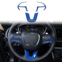 dvfggv Steering Wheel Trim for Dodge- Challenger Charger 2015-2022 Durango for -Jeep Grand Cherokee ABS Blue