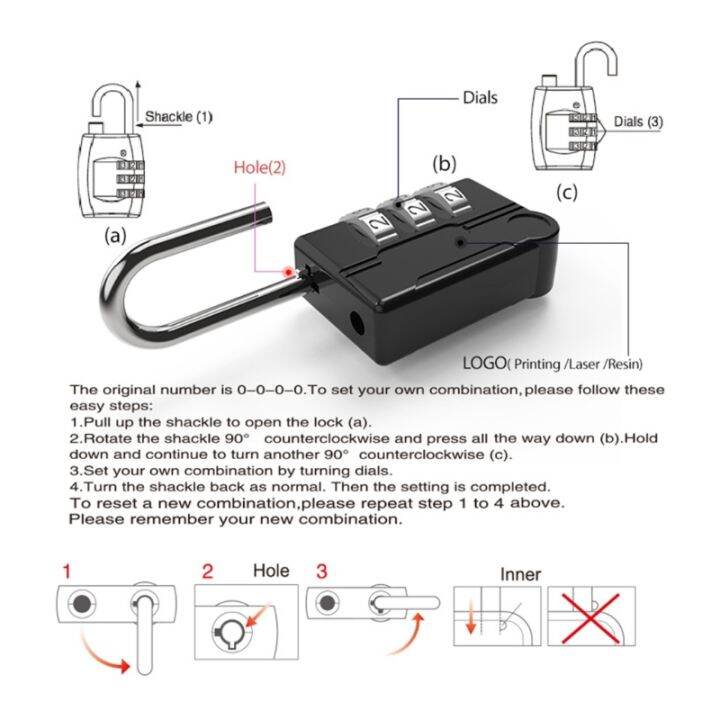 4หลัก-travel-combination-lock-อะลูมินัมอัลลอยกุญแจเป้ล็อคความปลอดภัยรีเซ็ตได้ล็อคกระเป๋าเดินทาง-weather-proof