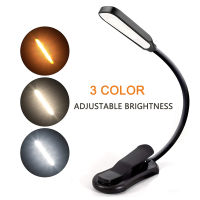 USB Rechargeable Book Light Mini 7 LED Desk Lamp 3 Color Adjustable Brightness Clip-On Light for Kids Read Night Reading Lamp